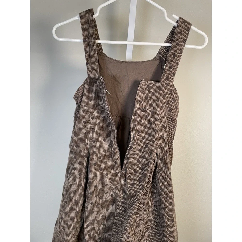 Vintage Gymboree Girls dress 12 Corduroy Brown Jumper 2007 Polka Dot Kids